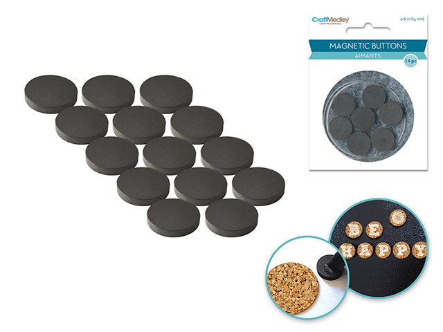 Magnetic Buttons: 15mm 14pcs/pk On Mirror