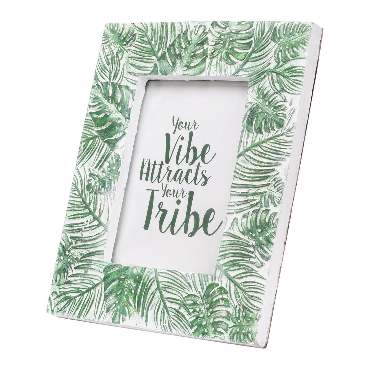 Boho Tropical Leaf Photo Frame,  5x7", Polyresin, bbx