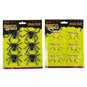 G.Ghouls Hween 6CT Mini Glitter Spiders, 2asst, t.o.c.