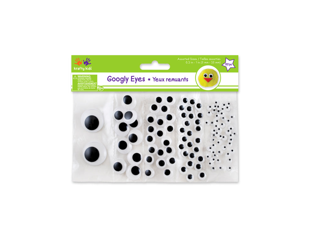 Paste-On Googly Eyes: 5mm-25mm Asst x112 w/5-compartments
