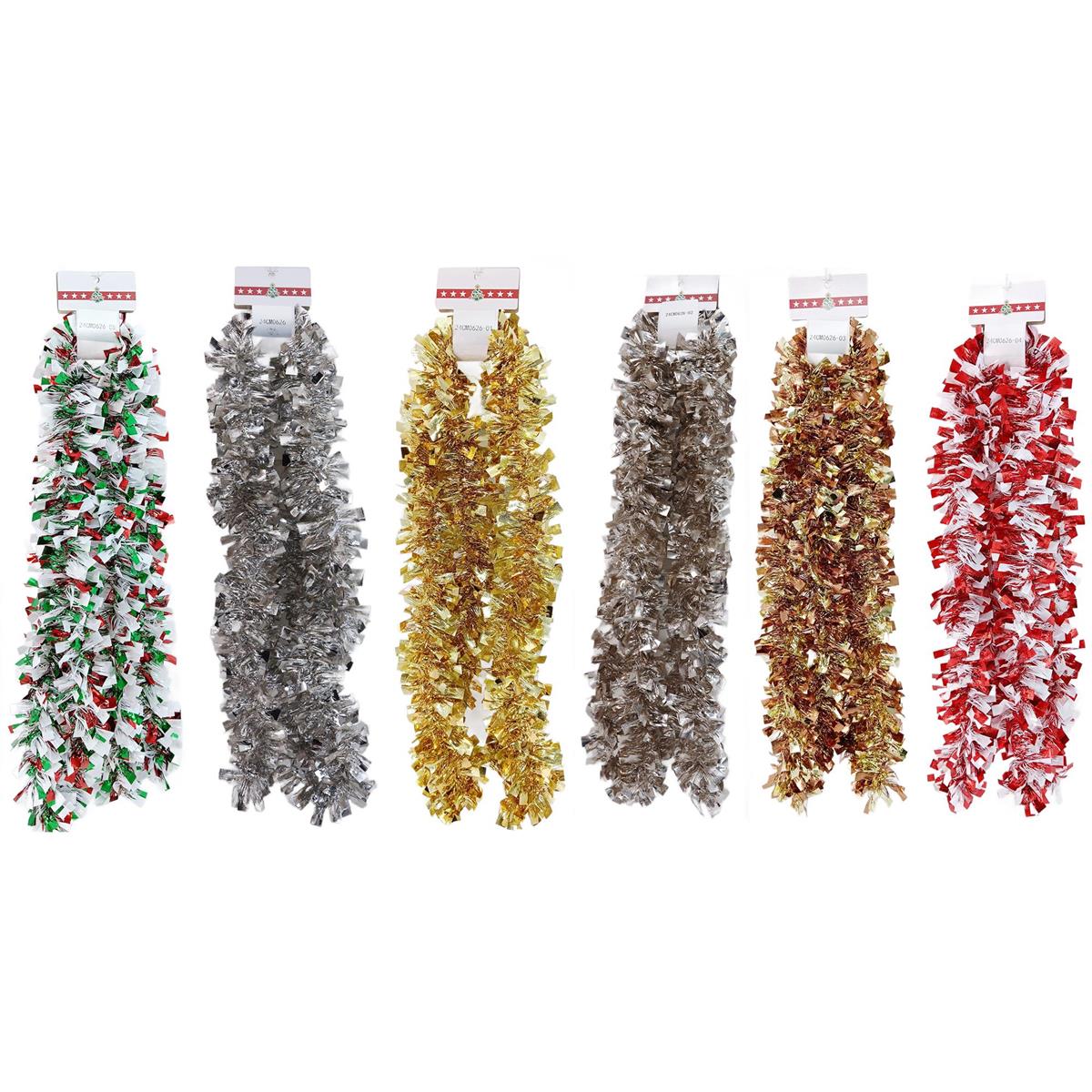 Deco N. 9ft.x5ply Tinsel Garland, 6/c, header