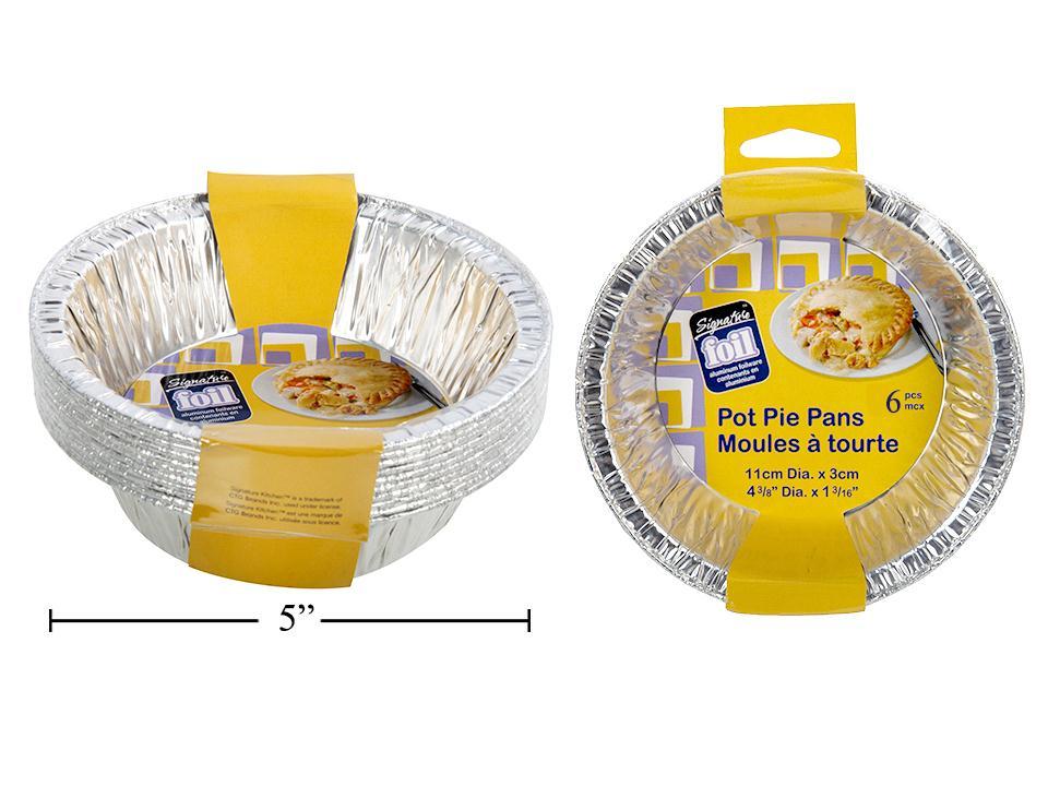 SiG.Kit 6-pc Foil Pie Plates, col. insert w/ shrink + header