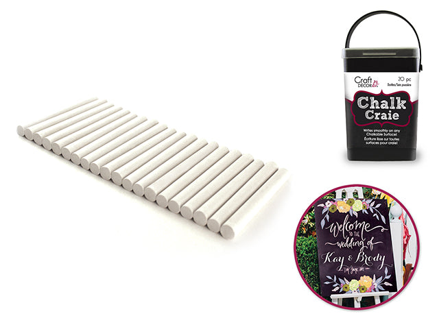 Craft Decor: Chalk-It-Up Dustless Chalk Bucket 20pc B) White