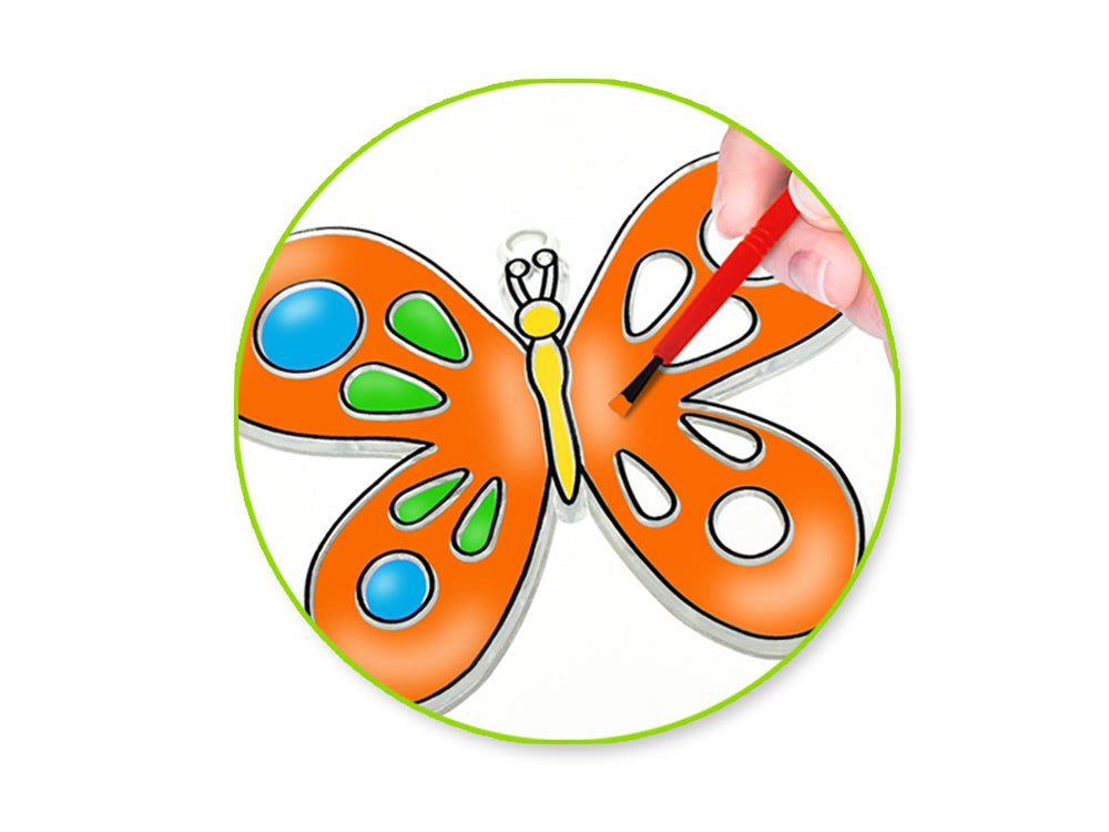 Krafty Kids Kit: 3D DIY 3.5"-4.3" Suncatcher w/3 Paints&Applicator H) Butterfly 2