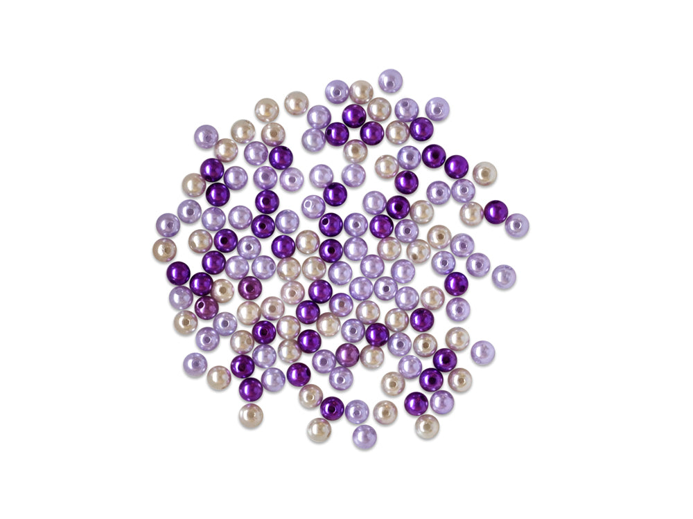 Pearl Beads: 8mm Gloss Tri-Colormix 35gms F) Purple