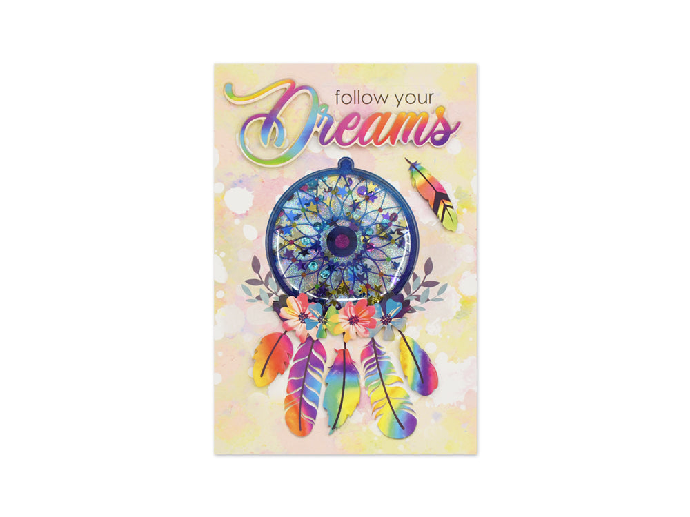 Handmade Sticker: 4.9"x7.3" 3D Shaker Series A) Follow Your Dreams