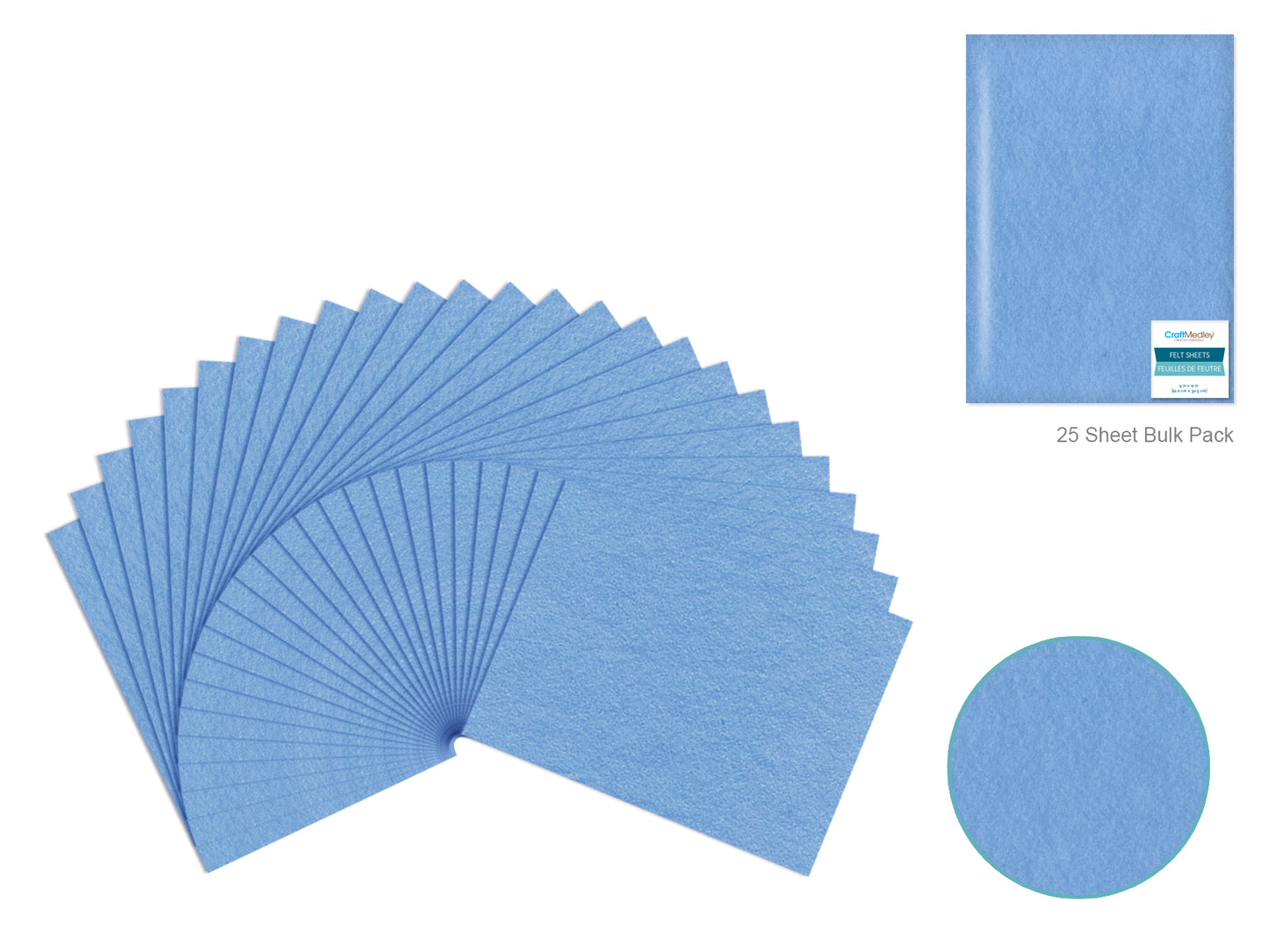 Felt Sheets: One 9"x12" Premium Bar-Coded J) Light Blue