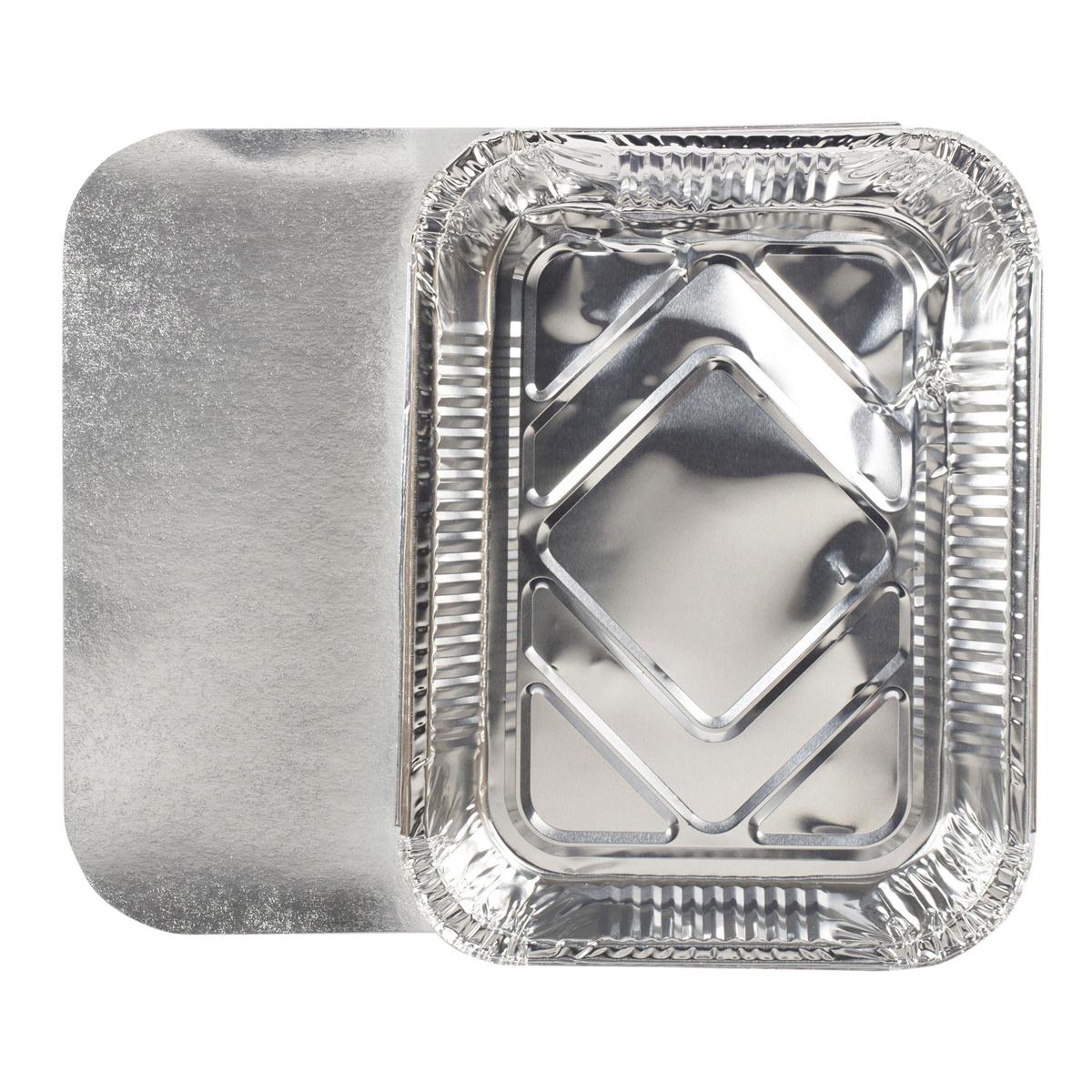 SiG.Kit 2-pc 3-lb Foil Container w/Lids, 8.75"x6.75"x2" (A311465)