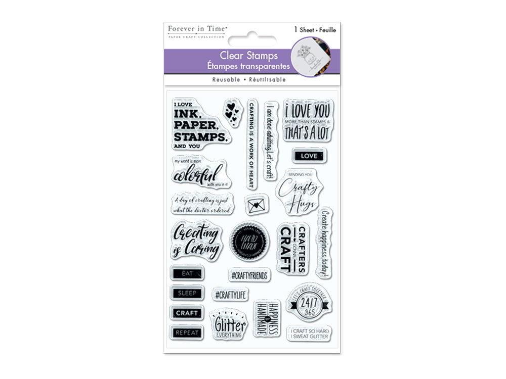 Clear Stamps: 4.3"x6.3" Reusable S) Creating is Caring