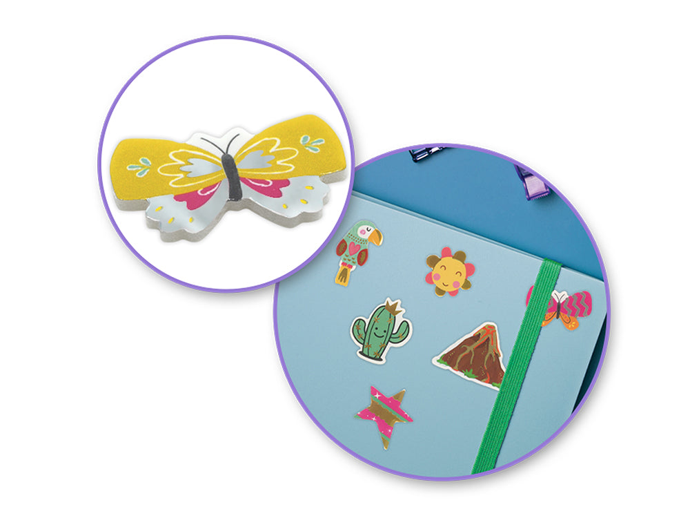 Paper Craft Sticker: 3.9"x6.3" 3D Foil Soft-Touch Themed A) Butterfly