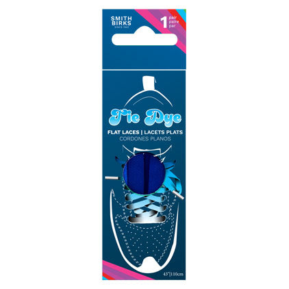 43" FLAT TIE DYE LACES-TURQUOISE (1PR)