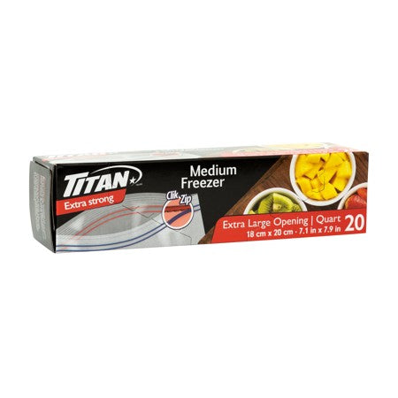 TITAN DOUBLE SEAL MEDIUM FREZER BAG 20/PK