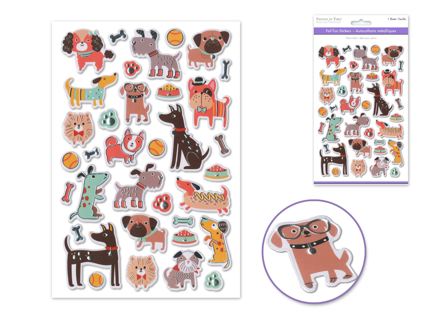 Paper Craft Sticker: 5.5"x8.3" Foil Fun 21) Pooch