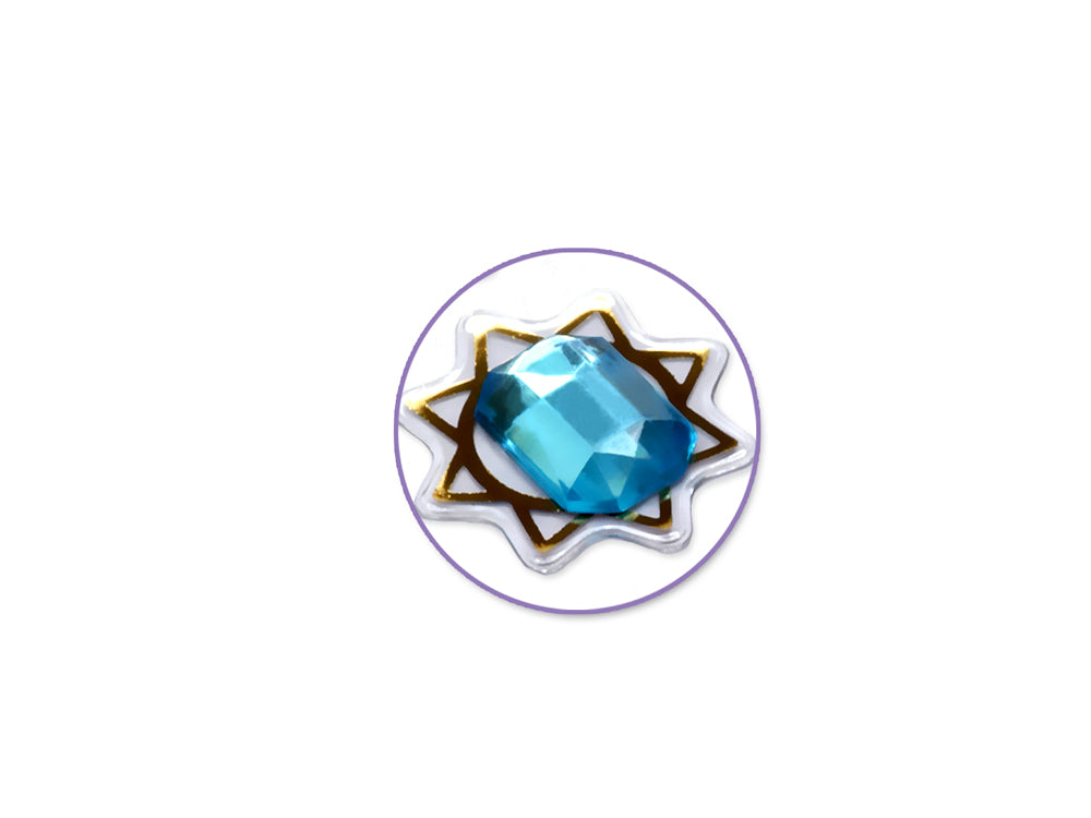 Paper Craft Sticker: 3.8"x6.9" 3D Jewel Adornments B) Turquoise