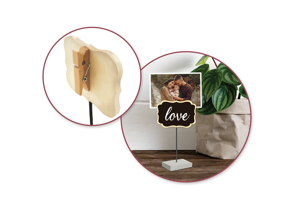 Craft Decor: Chalkboard Clip Sign Stand C) Bracket w/Natural Edge