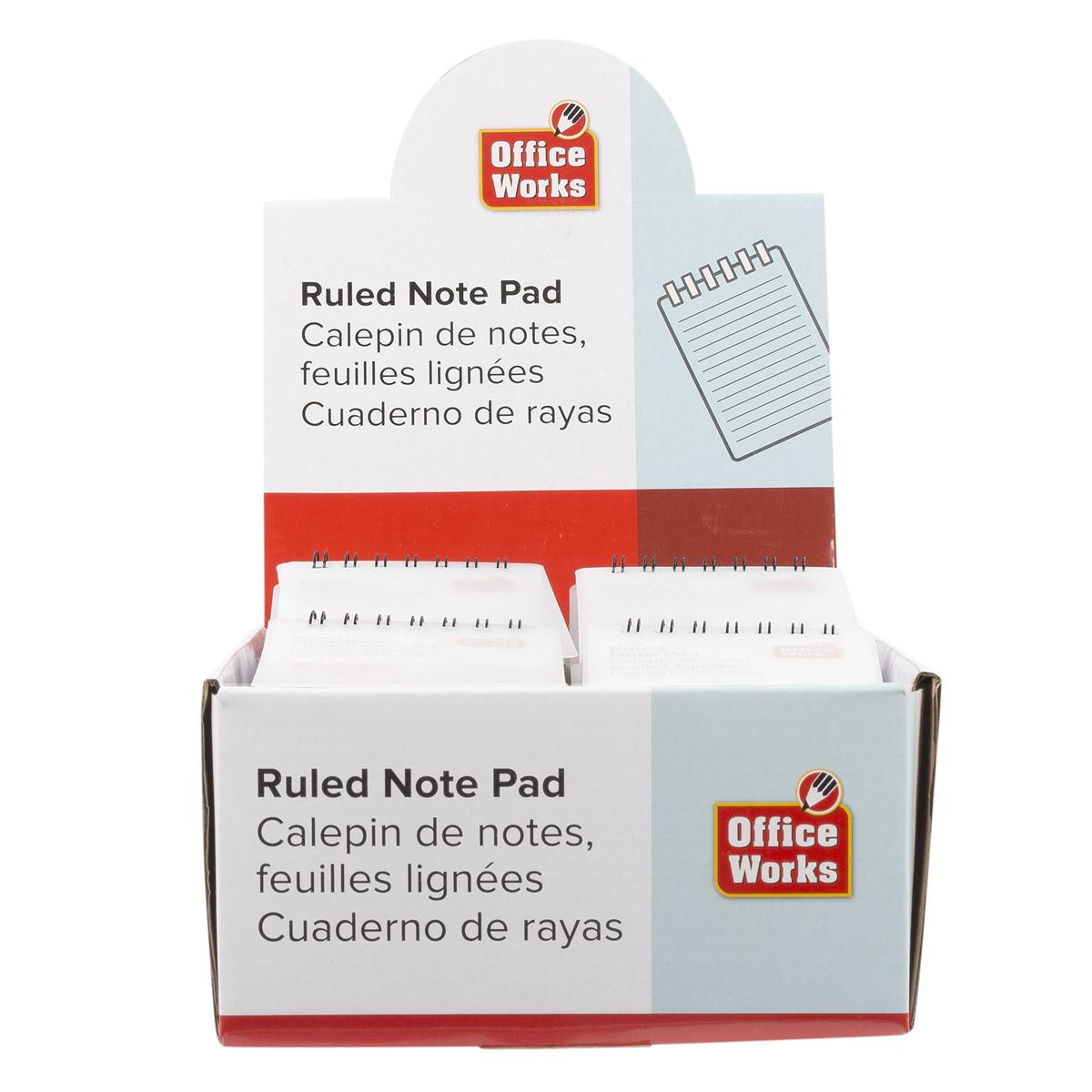 O.WKs. Plastic Cover Note Pad, 120-page, 48/dsp