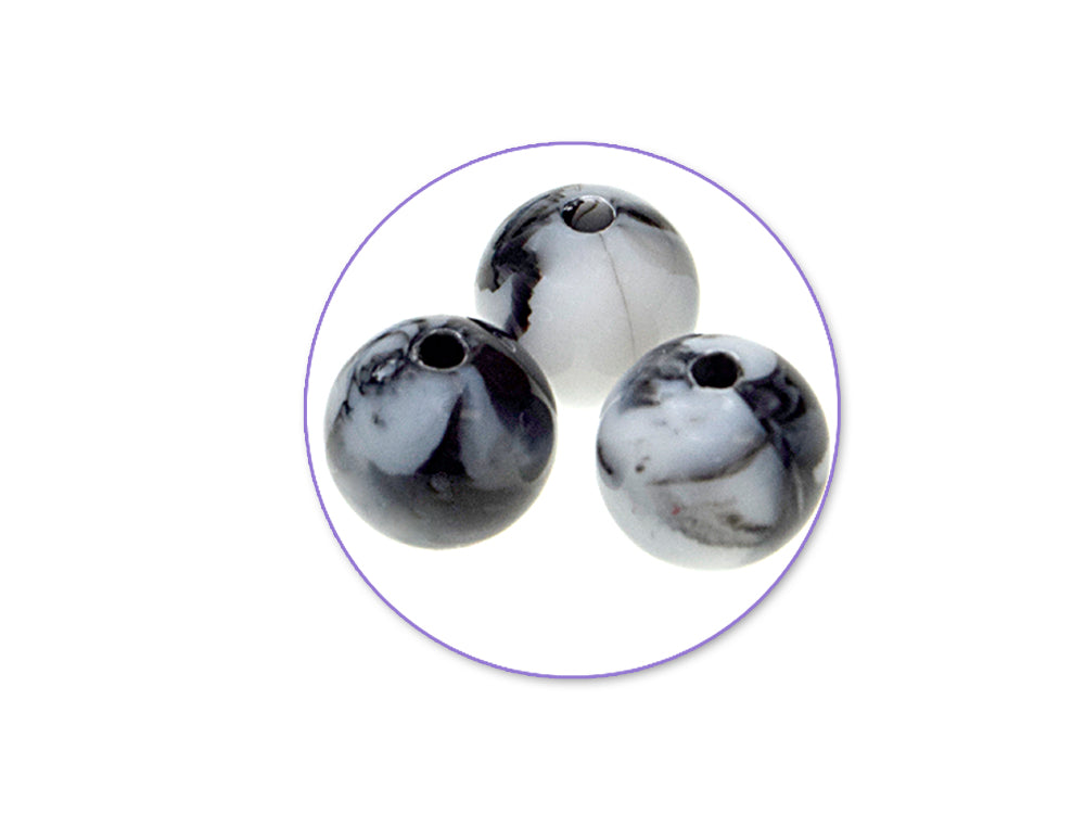 Acrylic Beads: 10mm Round Multi-Packs 25g B) Marble Classic