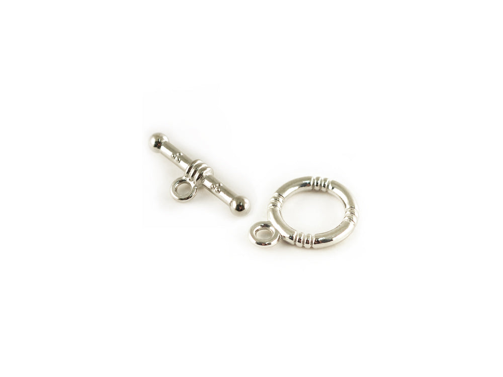 Jewelry Findings: 18mm Toggle Clasp x8sets Antique Finish B) SILVER