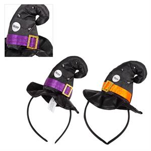 Party Gear 3 LED Witch Hat Headband ON/OFF Switch, 2/C, cht