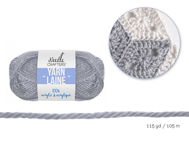 Needlecrafters: 50g Acrylic Yarn Standard Ball Dyed V) Light Grey