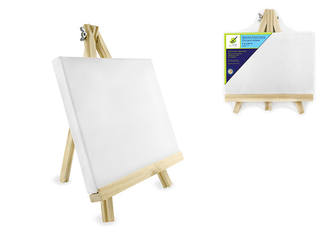 Stretch Artist Canvas: 7"x9.45" (18x24cm) on Wooden Easel