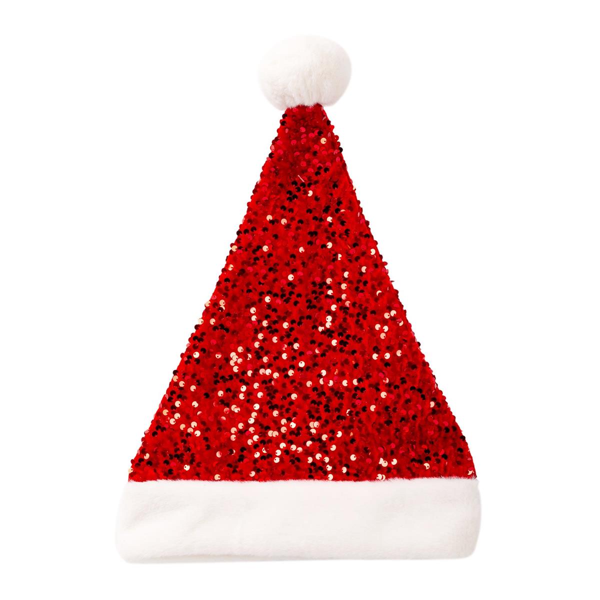 S.Secrets Red Sequin Santa Hat J Hook Swing Tag