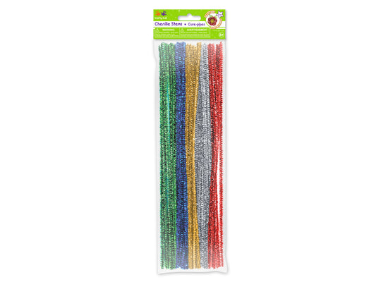 Tinsel Chenille Stems: 6mmx30cm 35/pk Glitter Pipe Cleaners C) Multi Mix