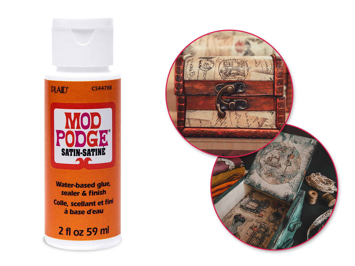 Mod Podge: 2oz All-In-One Glue/Sealer/Finish Non-Toxic C) Satin