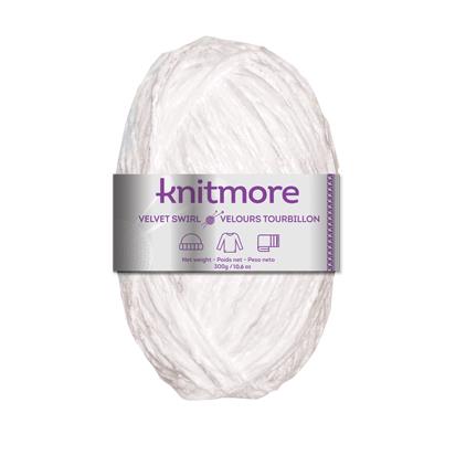VELVET SWIRL KNITTING YARN-WHITE300 g/328 yrds