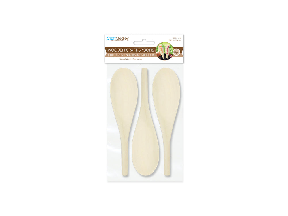 Craftwood: 6"x1.5" Spoon 3pc Natural