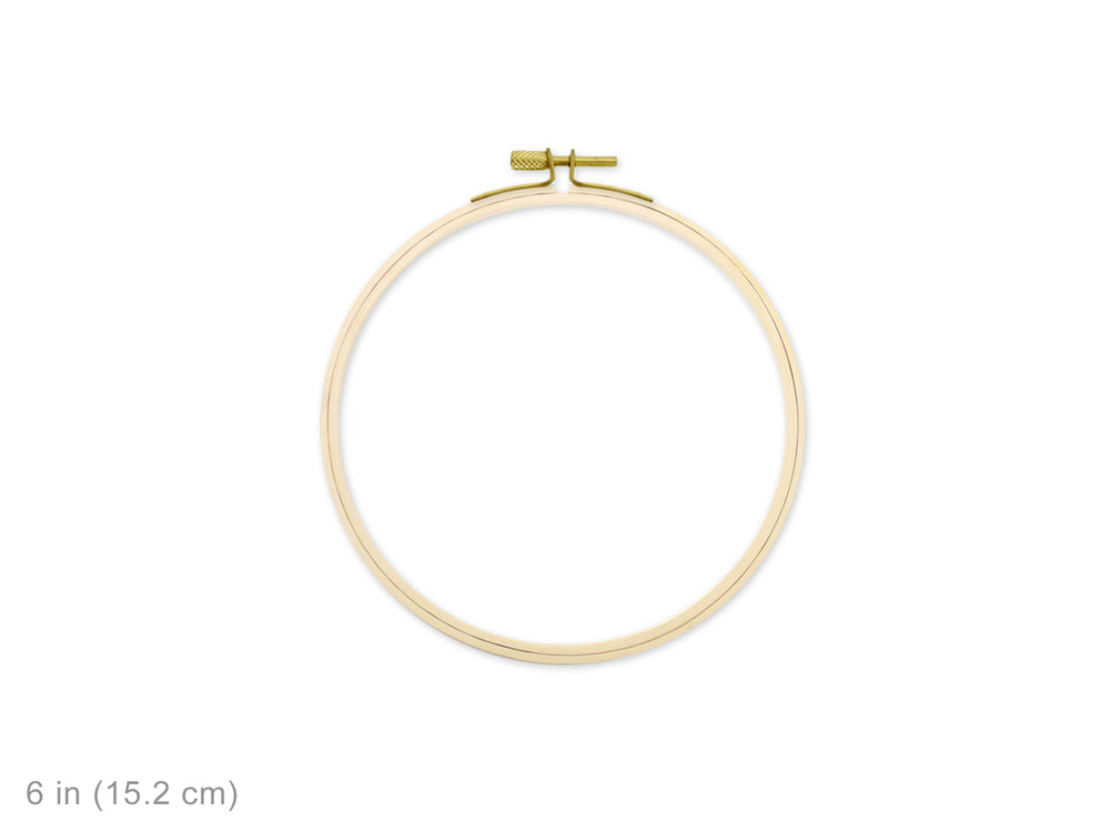 Needlecrafters: 6" Embroidery Hoop w/Brass Clamps