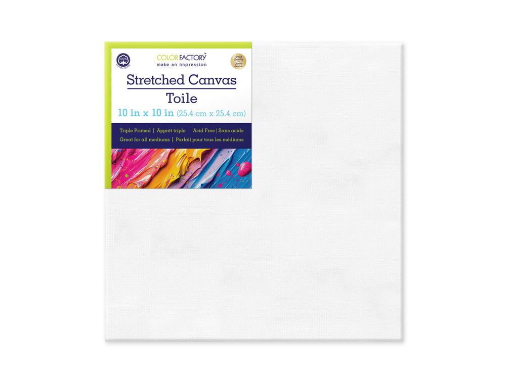 Stretch Artist Canvas: Square 10"x10" Primed Back-Stapled