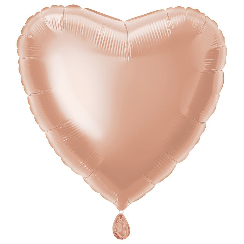 Rose Gold Heart Foil Balloon 18"  Packaged