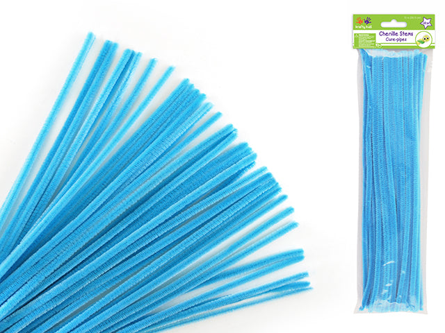 Chenille Stems: 6mmx30cm Standard Pipe Cleaners 40pc G) Light Blue