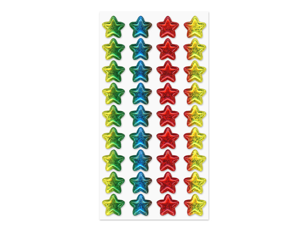 Paper Craft Sticker: 3.7"x6.9" 3D Pop-Up Foil Rainbow Effects B) Star