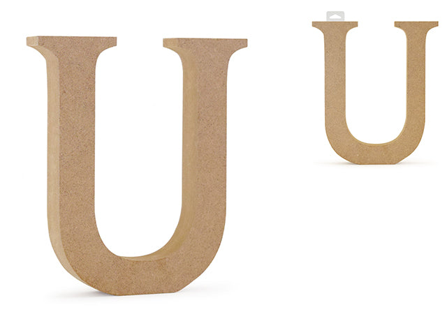 Wood Letters: 5 1/8" MDF Standing U