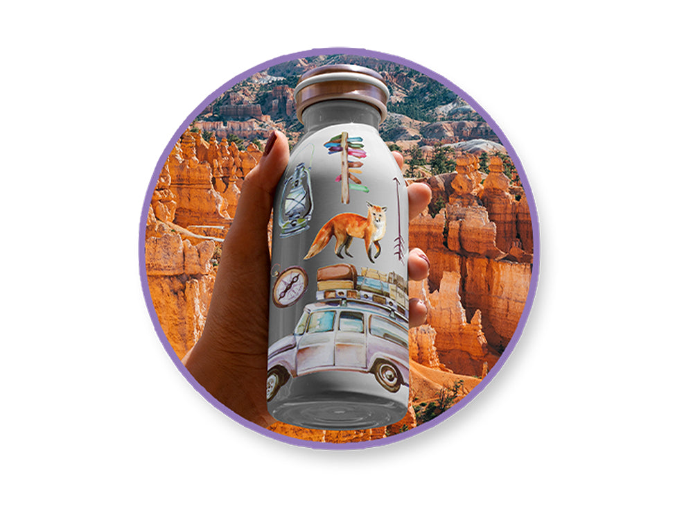 Paper Craft Stickers: 3.9"x6.9" Clear PET C) Camping