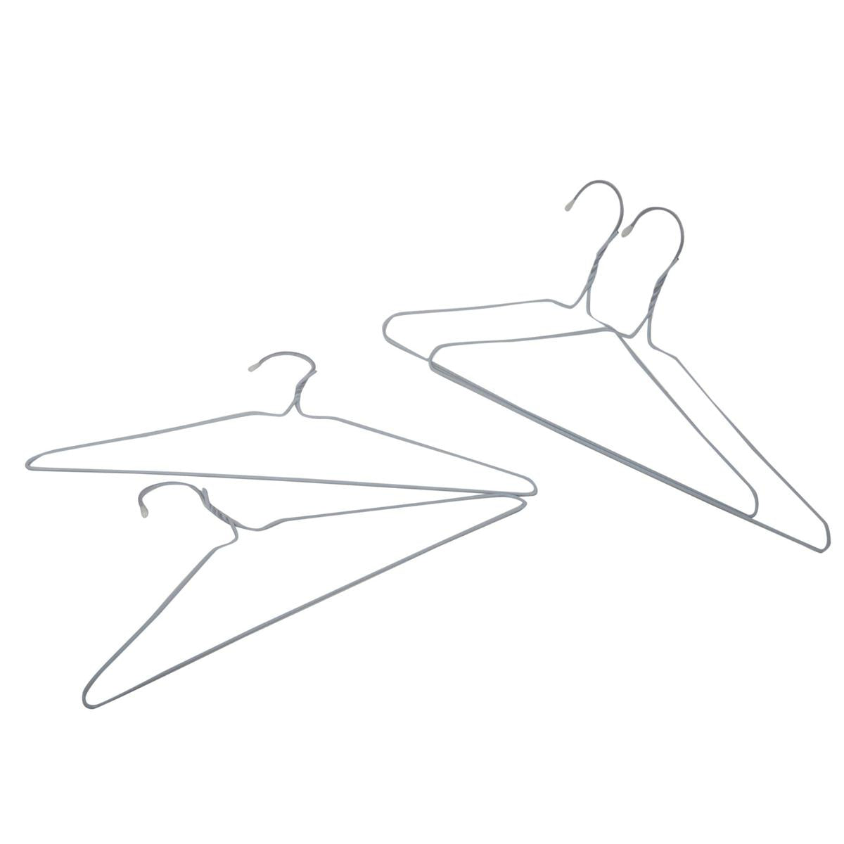 H.E. 4-pc Vinyl Coated Hangers, sleeve card. Blue & White