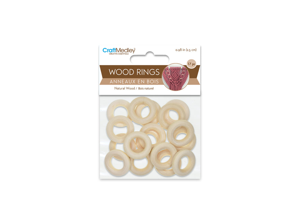 Craftwood: 25mm Craft Rings x17 Natural