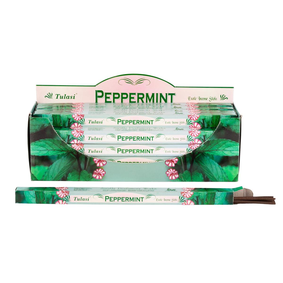 Tulasi, 9" 8 pcs, Incense Sticks, Peppermint, 25/display box