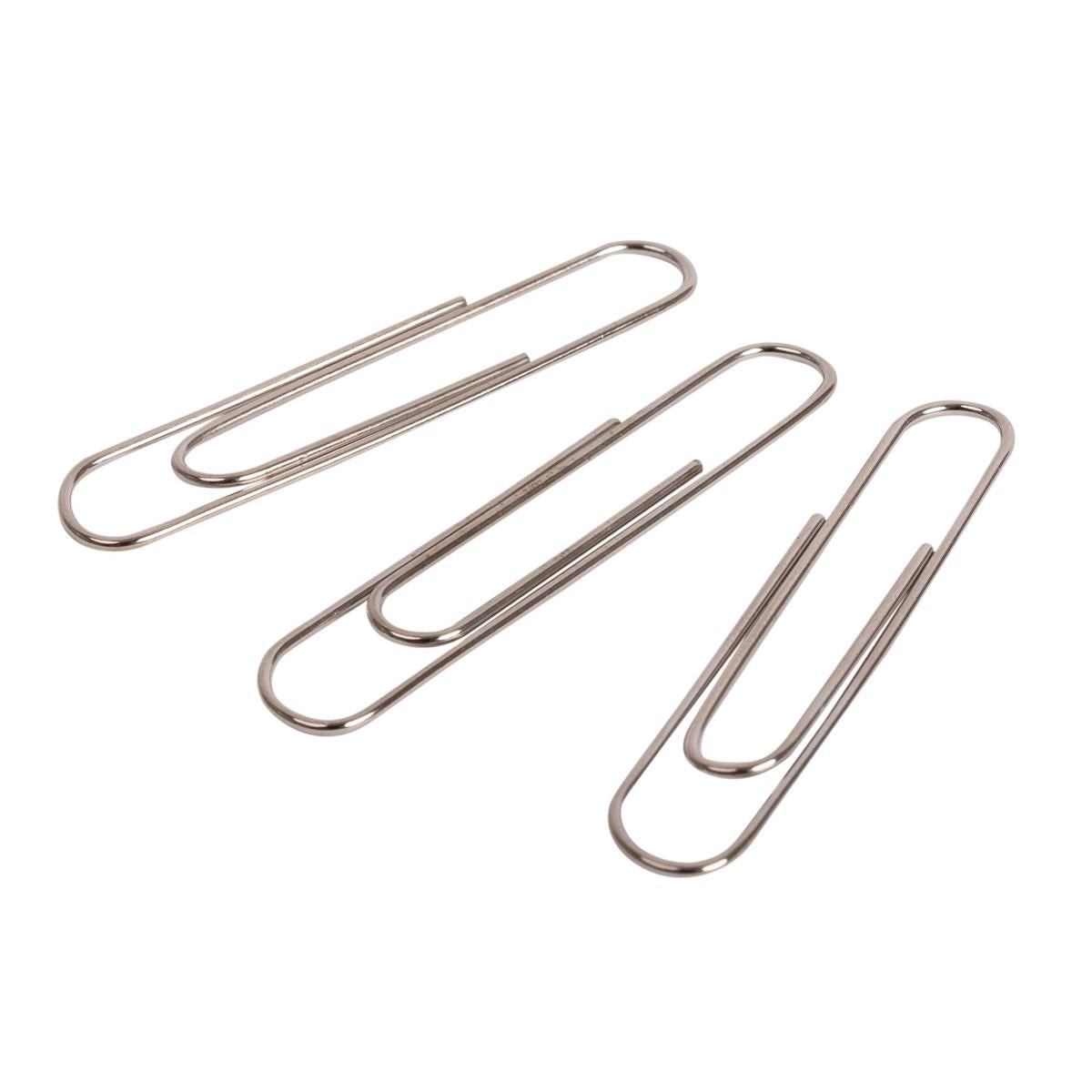 O.WKs. 80-pc Metal Paper Clips, 50mm, clam pack w/ header