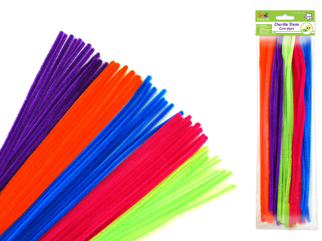 Chenille Stems: 6mmx30cm Standard Pipe Cleaners 40pc U) Glamour Mix