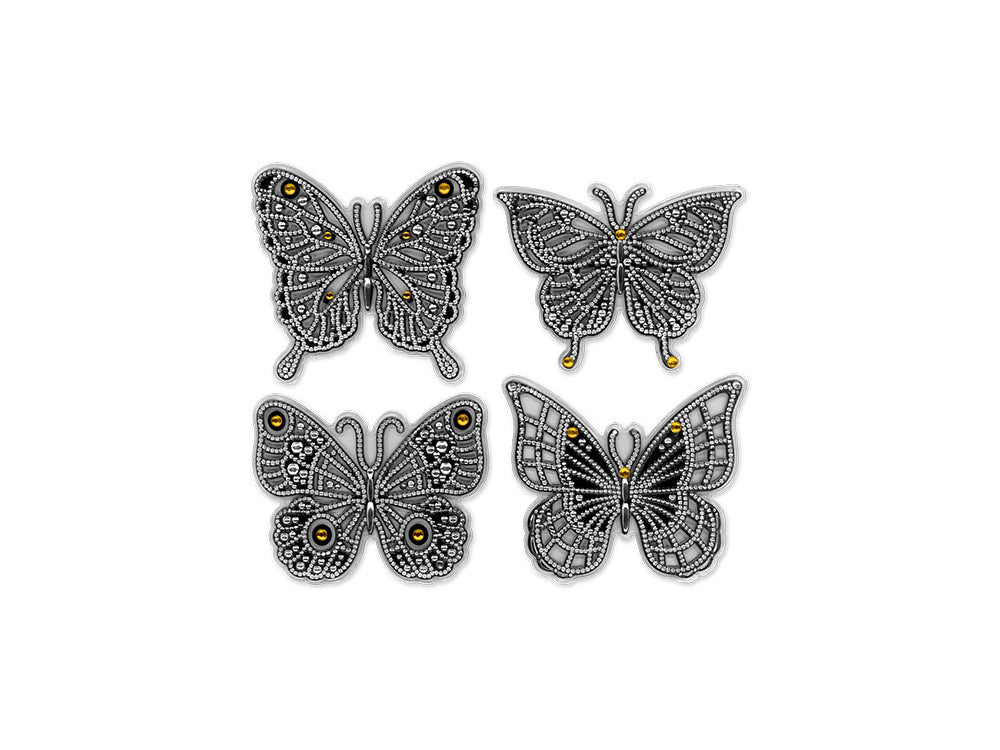 Paper Craft Emb: 2.5" Gem-Drop Butterflies 4pc Self-Stick A) Gold (Copy)