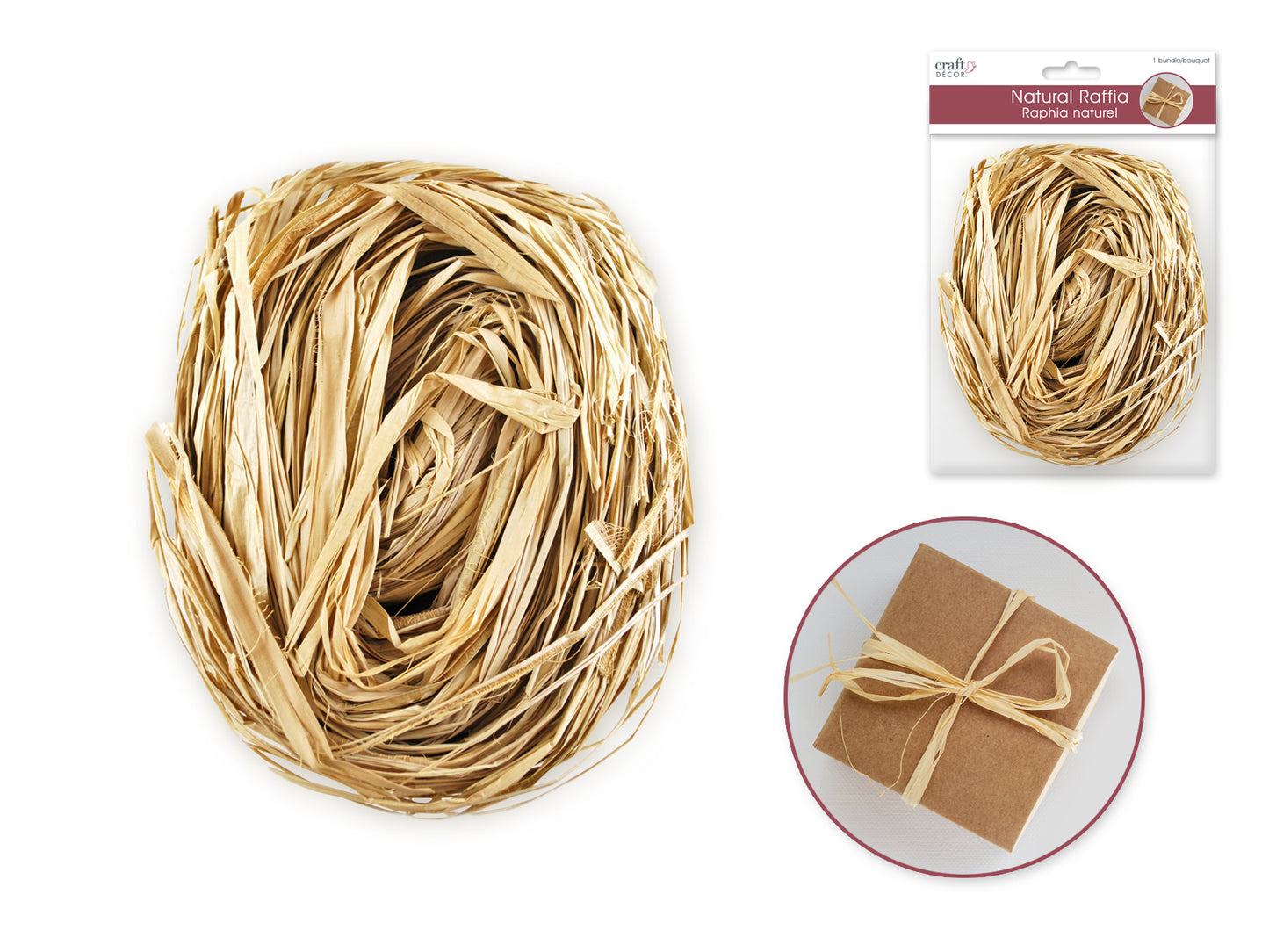 Craft Decor: 2oz Raffia Natural