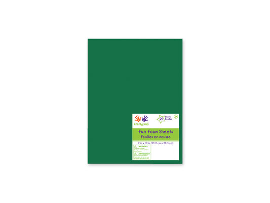Fun Foam Sheets: 9"x12" - 2mm(T) Barcoded Sheets B) Hunter Green