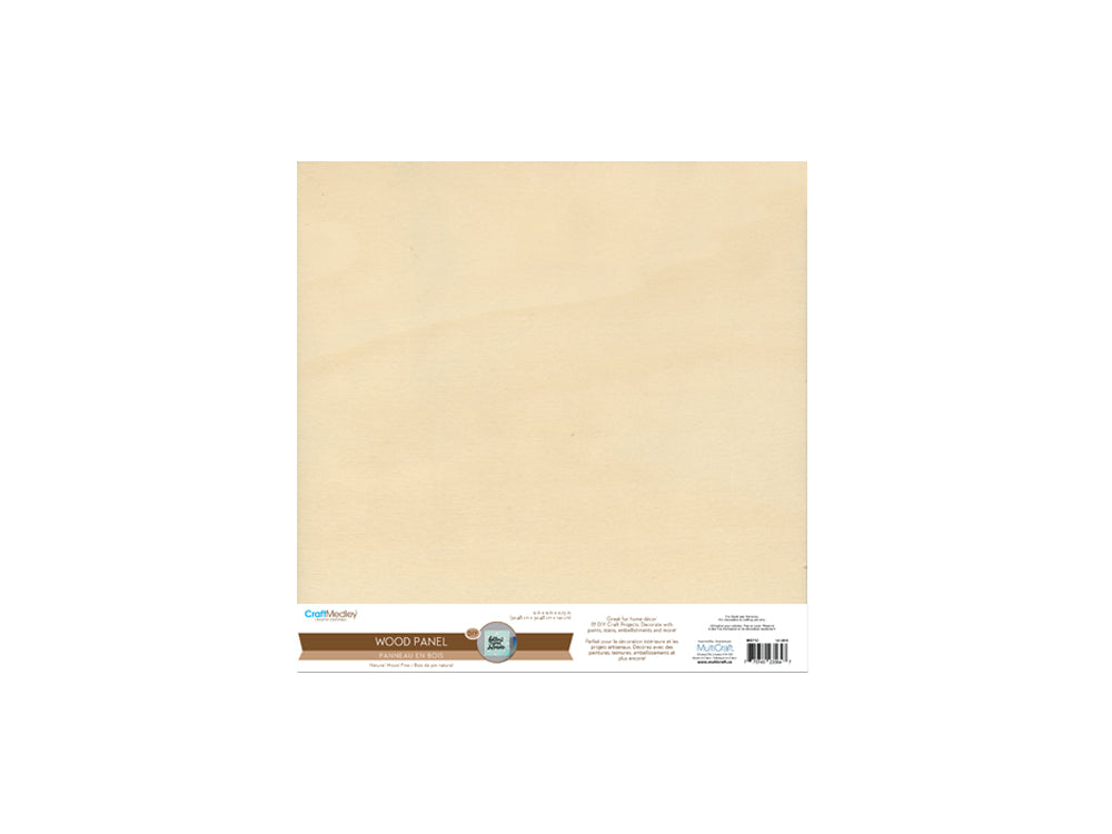 Wood Craft: 12"x12" DIY Art Panel Natural 0.7" Deep