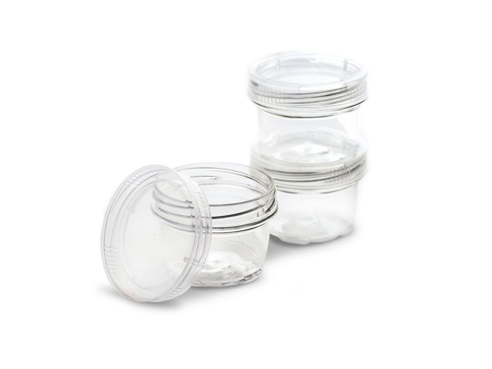 Craft/Bead Storage: 2"x1.5" Screw-Stack Canisters x3