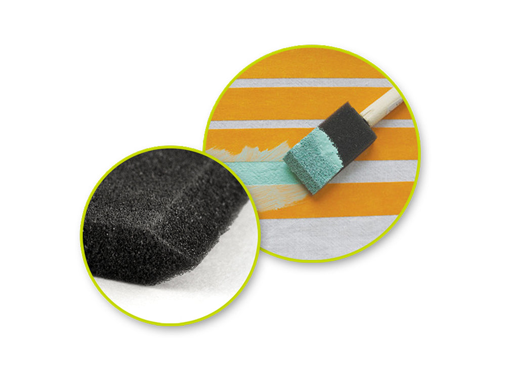 Color Factory: Sponge Brush 5/pk 1"+2"+3" w/Wood Handle