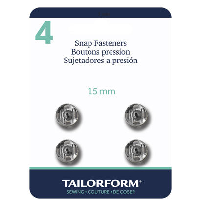 TAILORFORM SNAP FASTENERS 15MM WHITE