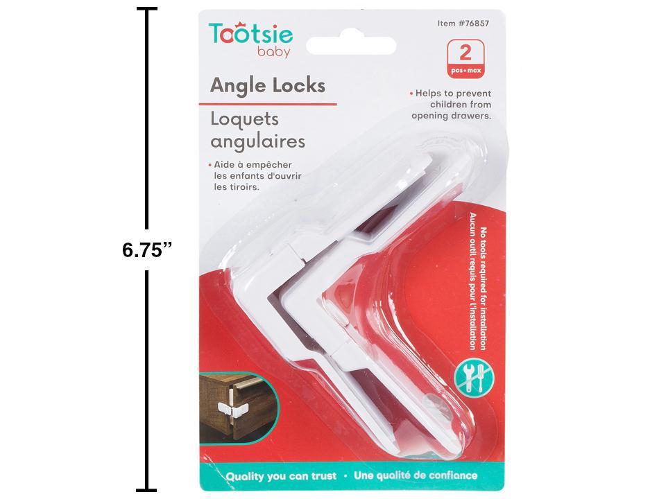 Tootsie Baby, 2pc White Angle Lock,  3x3x1.5", b/c